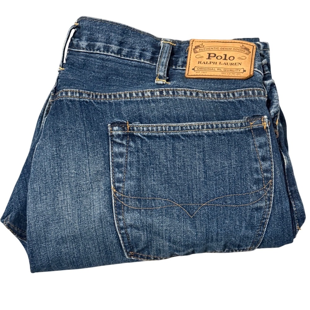 Polo‎ Ralph Lauren Mens Straight Leg Medium Wash Blue Denim Jeans 38x30